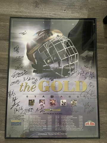 Notre Dame Fighting Irish Hockey Autograph Poster 2007-2008 Team 18x24 Cover