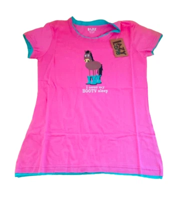 Lazyone Women Pyjama Tops PJ T-Shirts Nightwear Nightshirt Booty Sleep D170 - Image 1 of 3