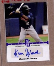 2013 Leaf Perfect Game PURPLE AUTO Kevin Williams REAL #1/1 Samford LAA Angels