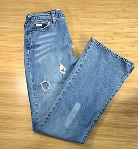 Baby Phat Jeans W Size 16 Blue Medium Embroidered Distressed Bottoms 32x31 - Picture 1 of 11