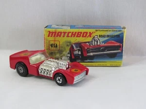 Vintage 1970 Lesney Matchbox Superfast #19 Road Dragster con scatola originale Inghilterra - Foto 1 di 10