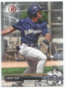 Corey Ray Milwaukee Brewers 2017 Bowman Draft Baseball - Picture 1 of 3