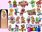 60X The Muppets Or Muppet Babies Nail Art Decals + Free Gems Kermit Miss Piggy