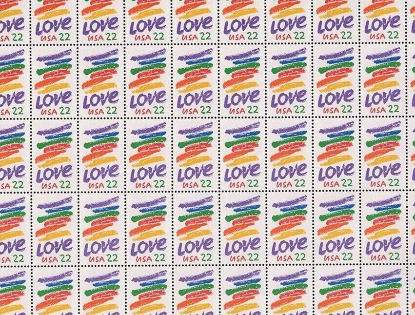Love Crayon Wedding 22 cent #2143 full mint sheet of 50 stamps MNH OG - Image 1 of 1