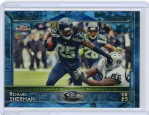 2015 Topps Chrome - Richard Sherman #9 Blue Diamond Refractor Retail SP - Picture 1 of 2