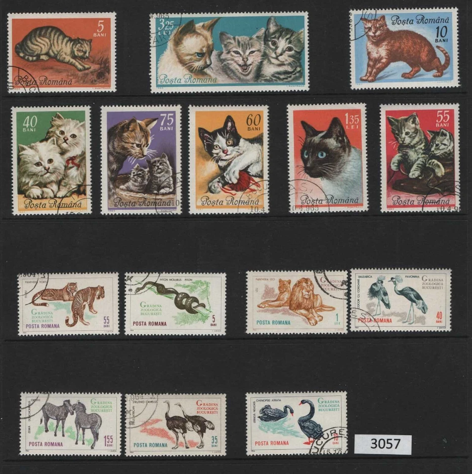 (3057) Romania Scott 1677- , 1729-  CTO, Cats and animals Used - Image 1 of 1