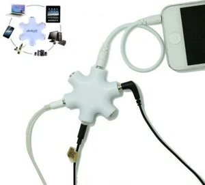 Universal Splitter New 5 Way Multi Port Converter Aux Audio Headphone Adapter - Picture 1 of 5