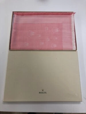 Rolex Bufanda Monograma Rosa Lana Seda Cachemira Nuevo En Caja Artículo # e11546 Foto 1 de 4