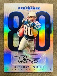 2017 Panini Preferred Troy Brown Prominent Scripts Auto Autograph Blue /35 Rare - Picture 1 of 2