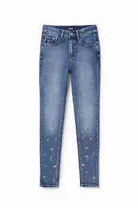 Desigual Women's Worn Out Effect  Jeans In Blue - Picture 1 of 3