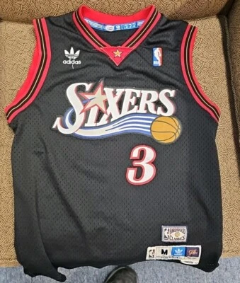 Camiseta Allen Iverson Para Hombre Mediana Negra Roja Blanca Philadelphia 76ers Adidas Foto 1 de 4