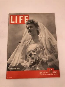 LIFE MAGAZINE : COVER: WAR STAMP BRIDE: June 22, 1942. - Picture 1 of 4