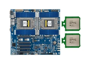 Gigabyte MZ71-CE1 (rev. 3.x/4.x)  E-ATX Motherboard With 2x AMD EPYC 7402 CPU - Picture 1 of 7