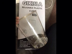 50 durchsichtige Partybecher aus Hartplastik mit Goldglitzer, 285 ml - wiederverwendbar - Bild 1 von 3