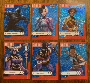 2022-23 Upper Deck MARVEL Annuale BLUE SPARKLE LOTTO 6 carte M/NM - Foto 1 di 3