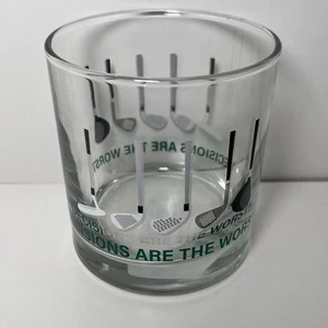Golfschläger Whiskey Old Fashioned Rocks Low Ball Glas "Entscheidungen sind die schlimmsten!" - Bild 1 von 7