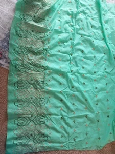 Light Green Embroidered Fabric 2 X 110cm X 150cm - Picture 1 of 3