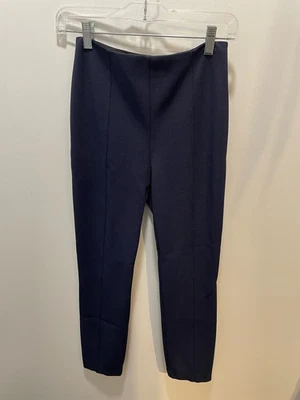 Pantalón tobillo ajustado elástico mezcla viscosa azul marino The Row Foto 1 de 4