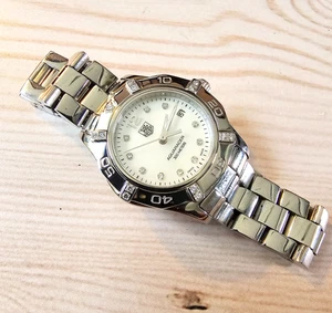 TAG Heuer Aquaracer Ladies Diamond Bezel MOP Dial WAF141G Date 300m - 27mm - Picture 1 of 8