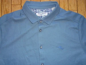 CAMISA TOMMY BAHAMA ISLANDZONE HOMBRE AZUL PIQUÉ ABOTONADA TALLA XL ¡APENAS USADA! - Imagen 1 de 11