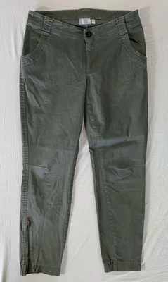 Pantalones de chándal Athleta 213041 verde algodón orgánico con cremallera puño. Oliva lavada, talla 6. Foto 1 de 4