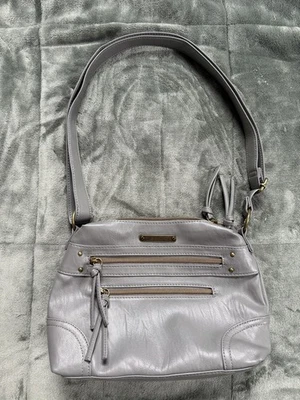 Stone Mountain USA Gray Shoulder Bag Crossbody Purse Adjustable Faux Leather - Image 1 of 4