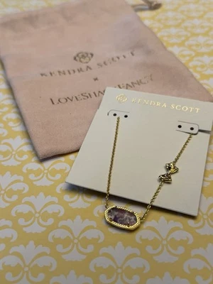 LoveShackFancy X Kendra Scott Elisa Necklace Sunny Meadow Ditsy Purple Iris - Image 1 of 4
