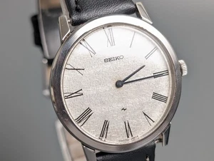 Vintage 1970's SEIKO Chariot 2220-0180 Silver Dial Hand-winding Men's Watch 33mm - Picture 1 of 15