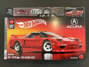 Mattel Brick Shop Hot Wheels Elite Series ’90 Acura NSX Building Bricks Toy Set - Picture 1 of 4