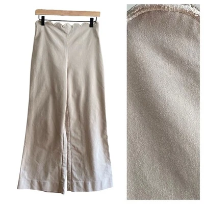 Marciano by Guess Wide Leg Scallop Waist Tan Khaki Trousers Pants 6 - Image 1 of 4