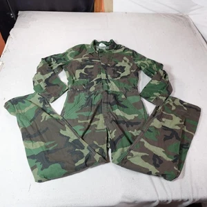 Vintage Camo Coveralls Mens Small Green Military Jumpsuit Camouflage Ropett 90s - Picture 1 of 11