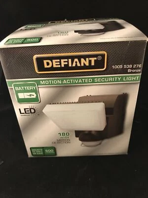 DEFIANT 180-Degree Battery Motion Sensor Outdoor Integrated LED Flood Light - Image 1 of 4