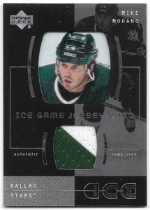 00-01 Upper Deck Ice Mike MODANO Game Used JERSEY - STARS