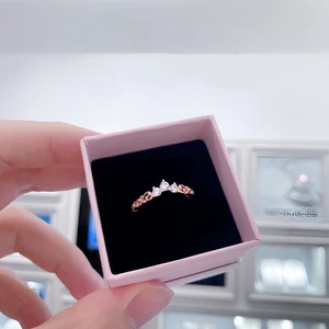 Nuevo Auténtico Anillo Tiara Remolino Real Plata de Ley 925 Oro Rosa - Imagen 1 de 4