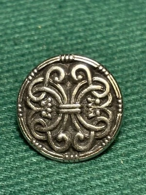 Vintage Pewter Buttons- 8  SAGA  Design 11/16” Sturdy!! Norwegian NOS - Image 1 of 4