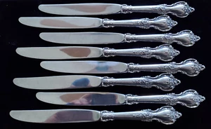 LUNT DELACOURT STERLING SILVER HOLLOW HANDLE DINNER KNIFE-9"-PER EACH - Picture 1 of 4