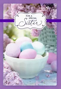 Loving HAPPY EASTER Card FOR A SPECIAL SISTER, Egg Bowl by Hallmark + Envelope - Picture 1 of 5