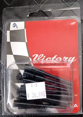Paquete de 9 insertos Victory Arrow 5/16 VAP negro ACVAPi313-BL paquete abierto Foto 1 de 2