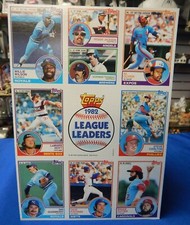 1983 Topps 8 Card Sheet of 1982 LEAGUE LEADERS Uncut Sheet with Blank Back