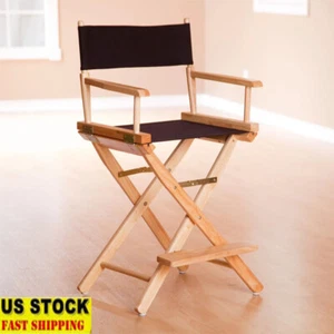 Portable Folding Chair 24" Indoor Outdoor Directors Camping Lightweight footrest - Picture 1 of 3