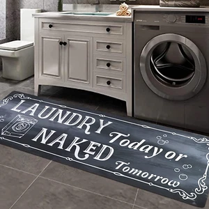 Farmhouse Laundry Room Rug Runner 20"X59" Non Slip Waterproof Laundry Floor Mat - Picture 1 of 12