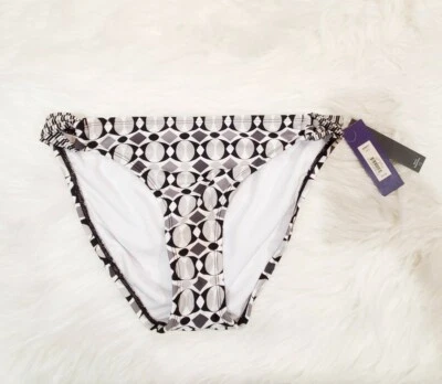 NUEVO CON ETIQUETAS APT 9 Mujer Talla 10 Negro Blanco Gris Estampado Geométrico Bikini Traje De Baño Parte Inferior Foto 1 de 4