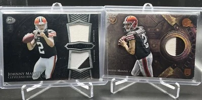 2014 Johnny Manziel- Browns Rookie (2) Card Memorabilia Lot: Read Description - Image 1 of 4