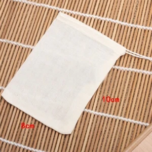 10pc Cotton Drawstring Straining Tea Cooking Separate Spice Filter Bag Net HOT - Picture 1 of 9