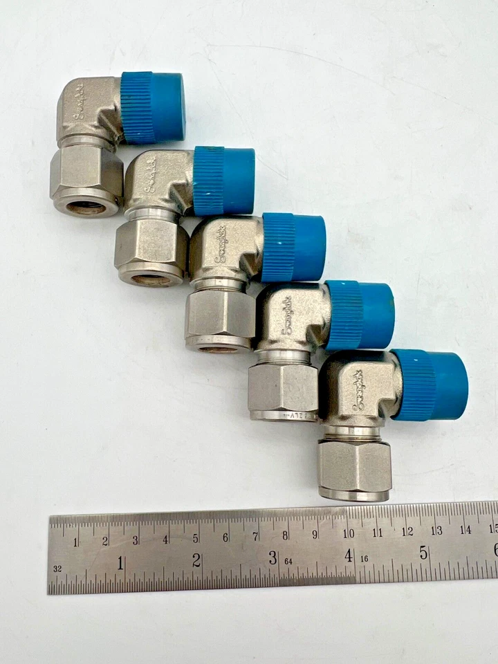 Lot 5 SS-810-2-8 SWAGELOK 1/2" Tube to 1/2" NPT Elbow Pipe Fittings SS 316 USA - Image 1 of 4