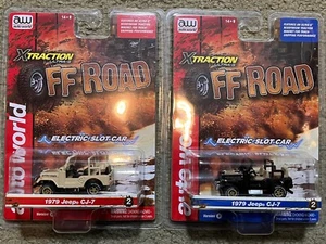 2 New! AW Xtraction HO Slot Car Lot Sealed Mip 1979 Jeep CJ-7 Off Road Versions! - Picture 1 of 2