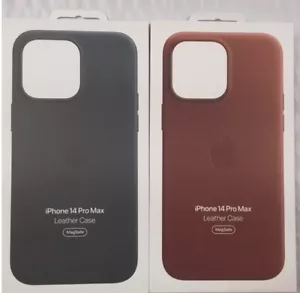 Coque en cuir véritable officielle OEM Apple iPhone 14 Pro Max avec couleurs MagSafe - Photo 1 sur 20