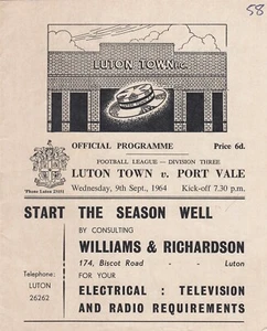 Luton Town v Port Vale 1964/5 (9 Sep) - Picture 1 of 1