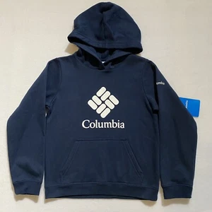 Columbia Hoodie Sweatshirt Boy youth Size Small Blue Big Logo Pullover NWT - Picture 1 of 5