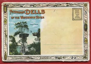 Picturesque Dells of the Wisconsin River wi Stand Rock postcard folder - Picture 1 of 2